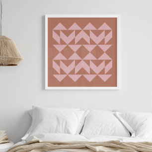 Moderne geometrische vormen Kunst Blush en Terra Poster