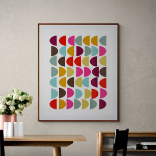 Moderne geometrische vormen Kunst in de aardherfst Poster