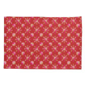 Moderne geometrische vormen patroon in helder rood kussensloop (Achterkant-Links)