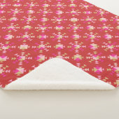 Moderne geometrische vormen patroon in helder rood sherpa deken (3/4)