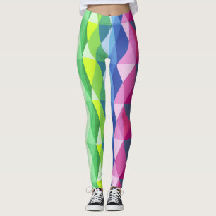 Moderne geometrische vormen regenboogpatronen leggings