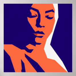 Moderne geometrische vrouw portretkunst poster