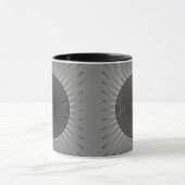 Moderne Geometrische Zonnebarst - Donkere Hematite Mok (Midden)