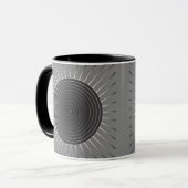 Moderne Geometrische Zonnebarst - Donkere Hematite Mok (Voorkant links)