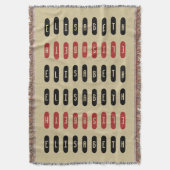 Moderne Geometrische Zwart Rood Aangepaste Naam Deken (Voorkant Verticaal)