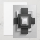 Moderne geometrische zwart-wit bruiloft kaart (Voorkant / Achterkant)