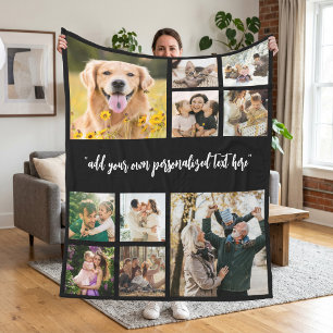 Moderne gepersonaliseerde 10 foto collage fleece deken