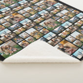 Moderne gepersonaliseerde 128 fotocollage sherpa deken (3/4)