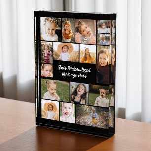 Moderne gepersonaliseerde 16 foto collage fotoblok