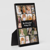 Moderne gepersonaliseerde 16 foto collage fotoplaat (Zijkant)