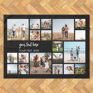 Moderne gepersonaliseerde 19 foto collage tafelkleed