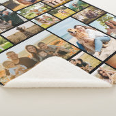 Moderne gepersonaliseerde 22 foto collage sherpa deken (3/4)