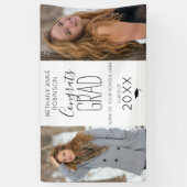 Moderne gepersonaliseerde 2 foto afstuderen spandoek (Verticaal)