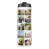 Moderne gepersonaliseerde 30 foto collage thermosbeker (Voorkant)