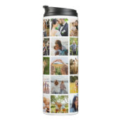 Moderne gepersonaliseerde 30 foto collage thermosbeker (Geroteerd rechts)