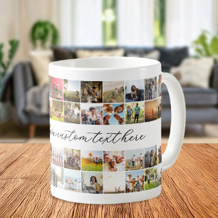 Moderne gepersonaliseerde 48 foto collage koffiemok