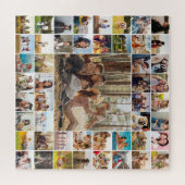 Moderne gepersonaliseerde 49 foto collage legpuzzel (Horizontaal)