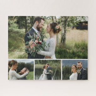 Moderne gepersonaliseerde 4 foto collage legpuzzel