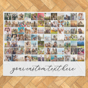 Moderne gepersonaliseerde 84 foto collage fleece deken