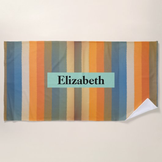 Moderne gepersonaliseerde aangepaste kleurrijke pa strandlaken (Voorkant)