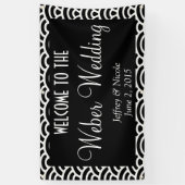 Moderne gepersonaliseerde aangepaste trouwbanner spandoek (Verticaal)