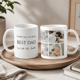 Moderne Gepersonaliseerde Beste Papa Fotocollage M Koffiemok