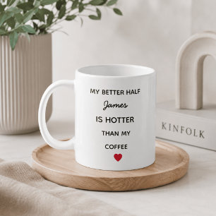Moderne gepersonaliseerde betere helft koffiemok