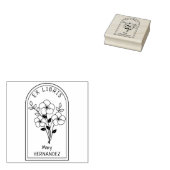 Moderne gepersonaliseerde bloem ex libris 	rubberstempel (Gestempeld)