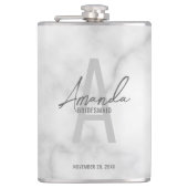 Moderne gepersonaliseerde bruidsmeisje monogram en heupfles (Voorkant)