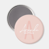 Moderne gepersonaliseerde bruidsmeisje monogram en magneet (Voorkant / Achterkant)