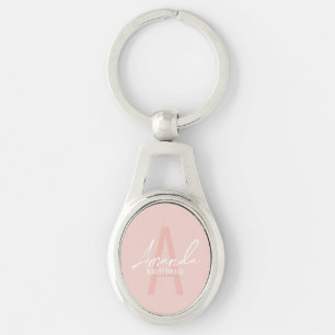 Moderne gepersonaliseerde bruidsmeisje monogram en sleutelhanger