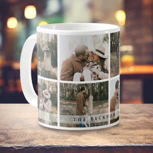 Moderne Gepersonaliseerde Familie Fotocollage Op M Koffiemok