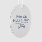 Moderne gepersonaliseerde familiereünie ornament (voorkant)