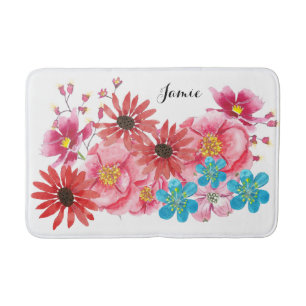 Moderne gepersonaliseerde Folksy Wildflower Bloom Badmat