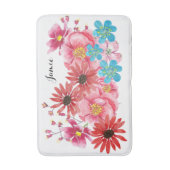 Moderne gepersonaliseerde Folksy Wildflower Bloom Badmat (Voorkant Verticaal)