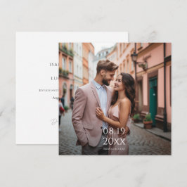 Moderne gepersonaliseerde foto bruiloft uitnodigin save the date