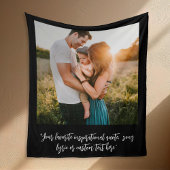 Moderne gepersonaliseerde foto Elegant Script Quot Fleece Deken