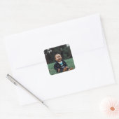 Moderne gepersonaliseerde foto op maat vierkante sticker (Envelop)