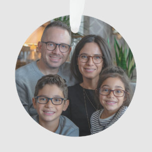 Moderne Gepersonaliseerde Foto Vakantie Familie Ge Ornament