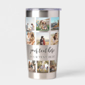 Moderne gepersonaliseerde fotocollage geïsoleerde drinkbeker (Links)