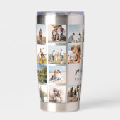 Moderne gepersonaliseerde fotocollage geïsoleerde drinkbeker (Voorkant)