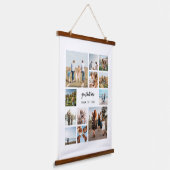 Moderne gepersonaliseerde fotocollage hangend wandkleed (Gebogen)