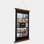Moderne gepersonaliseerde fotocollage hangend wandkleed (Gebogen)