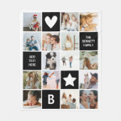Moderne gepersonaliseerde fotocollage Keepsake Fleece Deken (Voorkant)