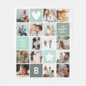 Moderne gepersonaliseerde fotocollage Keepsake Fleece Deken (Voorkant)