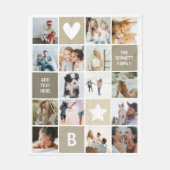 Moderne gepersonaliseerde fotocollage Keepsake Fleece Deken (Voorkant)