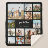 Moderne gepersonaliseerde fotocollage sherpa deken (Voorkant)