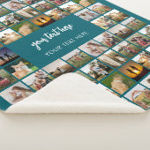 Moderne gepersonaliseerde fotocollage sherpa deken (3/4)