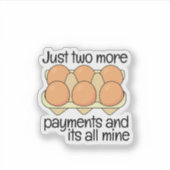 Moderne gepersonaliseerde grappige kippeneieren qu sticker (Voorkant)