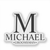 Moderne gepersonaliseerde groomman's monogram en n sticker (Voorkant)